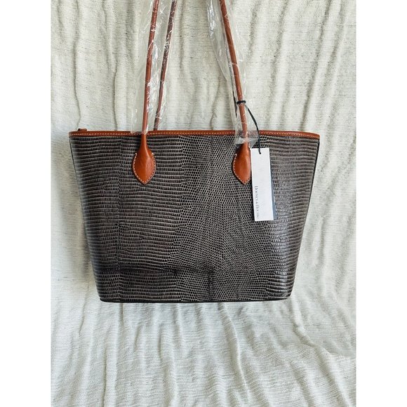 NWT Dooney & Bourke Embossed Lizard Tote -BLIZD 1964 GYTN - Picture 6 of 10